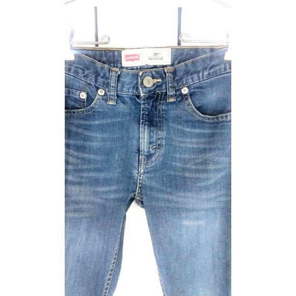 Kids 505 Levi's slim fit destroyed blue denim jeans - Picture 6 of 6